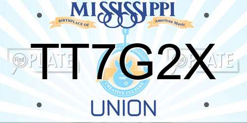 TT7G2X Mississippi License Plate