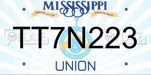 TT7N223 Mississippi License Plate