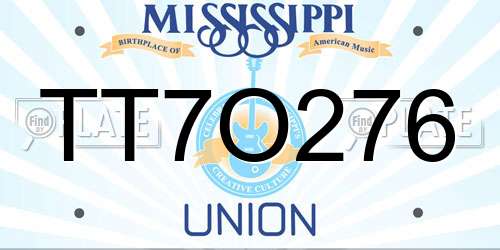 TT7O276 Mississippi License Plate