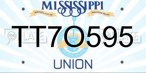TT7O595 Mississippi License Plate