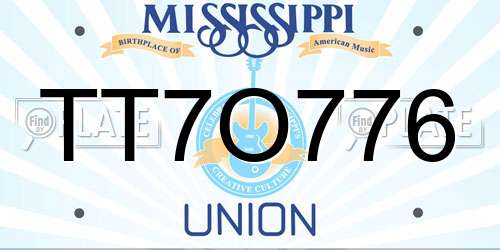 TT7O776 Mississippi License Plate