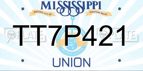 TT7P421 Mississippi License Plate