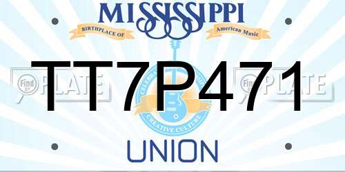 TT7P471 Mississippi License Plate