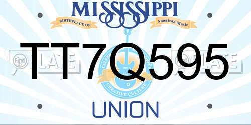 TT7Q595 Mississippi License Plate
