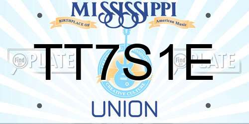 TT7S1E Mississippi License Plate