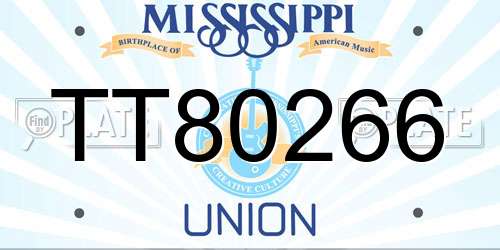 TT80266 Mississippi License Plate