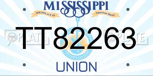 TT82263 Mississippi License Plate
