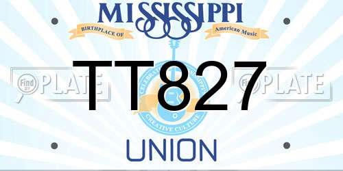 TT827 Mississippi License Plate