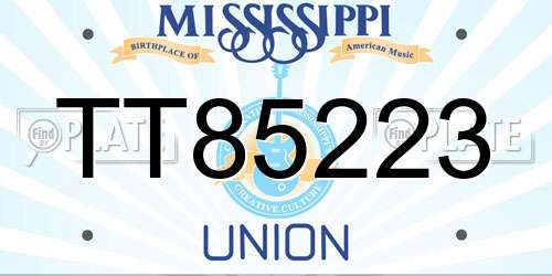 TT85223 Mississippi License Plate