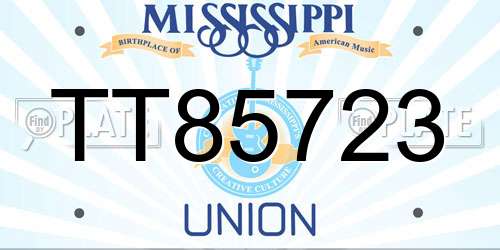 TT85723 Mississippi License Plate
