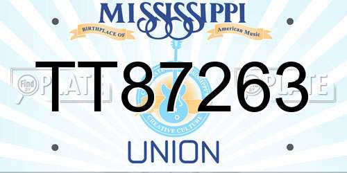 TT87263 Mississippi License Plate