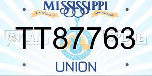TT87763 Mississippi License Plate