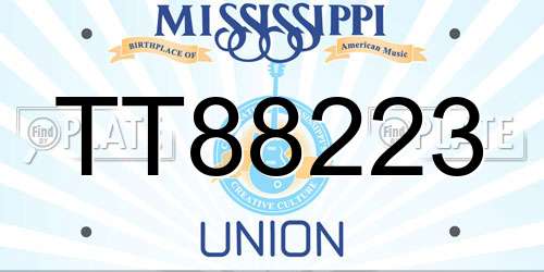 TT88223 Mississippi License Plate