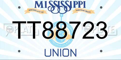 TT88723 Mississippi License Plate