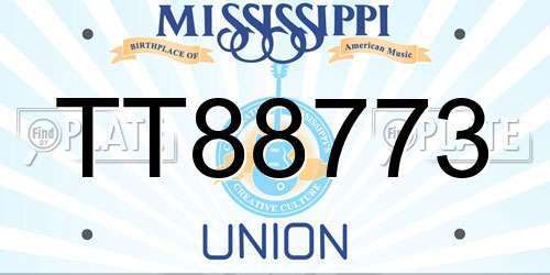 TT88773 Mississippi License Plate