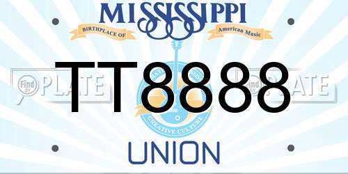 TT8888 Mississippi License Plate