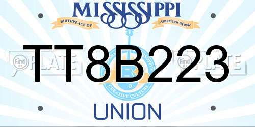 TT8B223 Mississippi License Plate