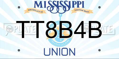 TT8B4B Mississippi License Plate