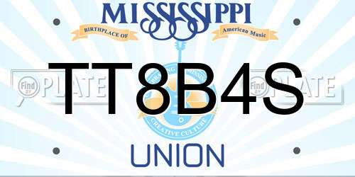 TT8B4S Mississippi License Plate