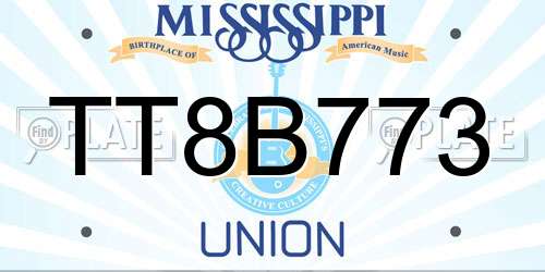 TT8B773 Mississippi License Plate