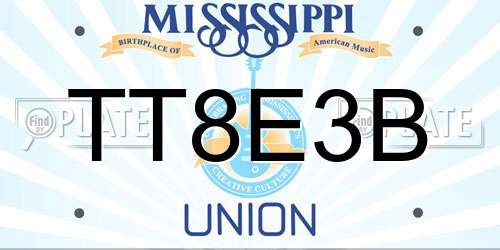 TT8E3B Mississippi License Plate