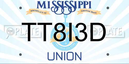 TT8I3D Mississippi License Plate