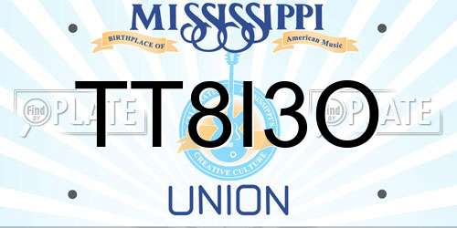 TT8I3O Mississippi License Plate