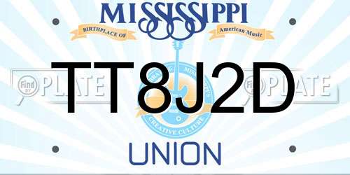 TT8J2D Mississippi License Plate
