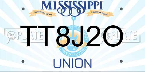 TT8J2O Mississippi License Plate