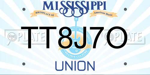 TT8J7O Mississippi License Plate
