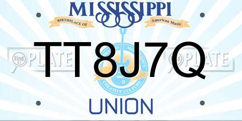 TT8J7Q Mississippi License Plate