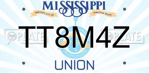 TT8M4Z Mississippi License Plate