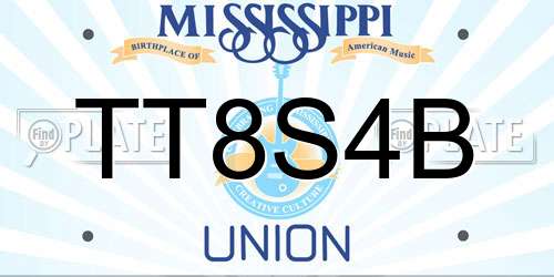 TT8S4B Mississippi License Plate