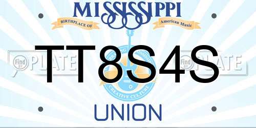 TT8S4S Mississippi License Plate