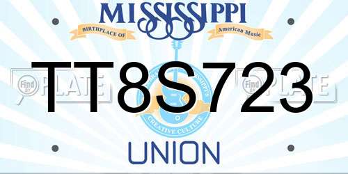 TT8S723 Mississippi License Plate