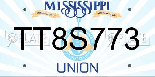 TT8S773 Mississippi License Plate