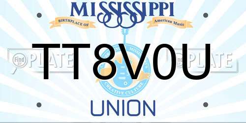 TT8V0U Mississippi License Plate