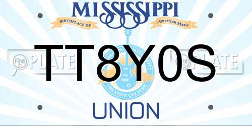 TT8Y0S Mississippi License Plate