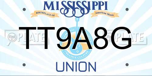 TT9A8G Mississippi License Plate