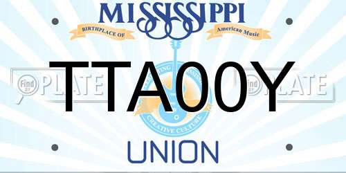 TTA00Y Mississippi License Plate