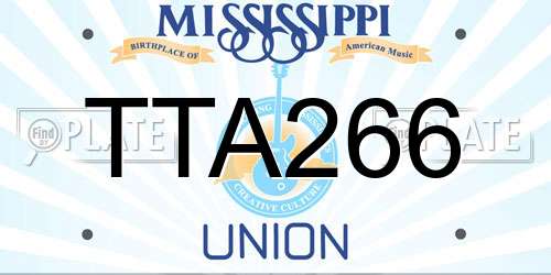 TTA266 Mississippi License Plate