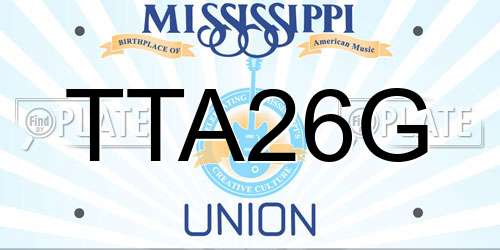 TTA26G Mississippi License Plate