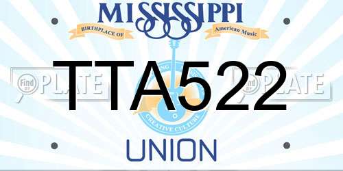 TTA522 Mississippi License Plate