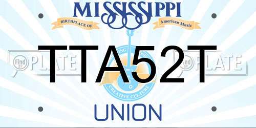 TTA52T Mississippi License Plate