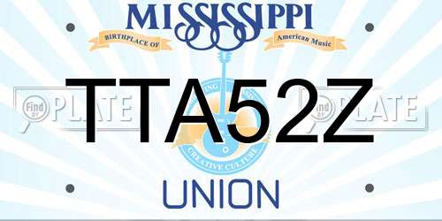 TTA52Z Mississippi License Plate