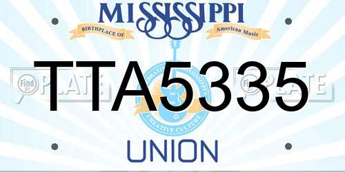 TTA5335 Mississippi License Plate
