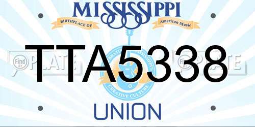 TTA5338 Mississippi License Plate