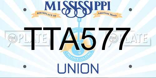 TTA577 Mississippi License Plate