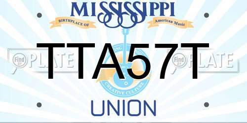 TTA57T Mississippi License Plate