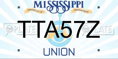 TTA57Z Mississippi License Plate